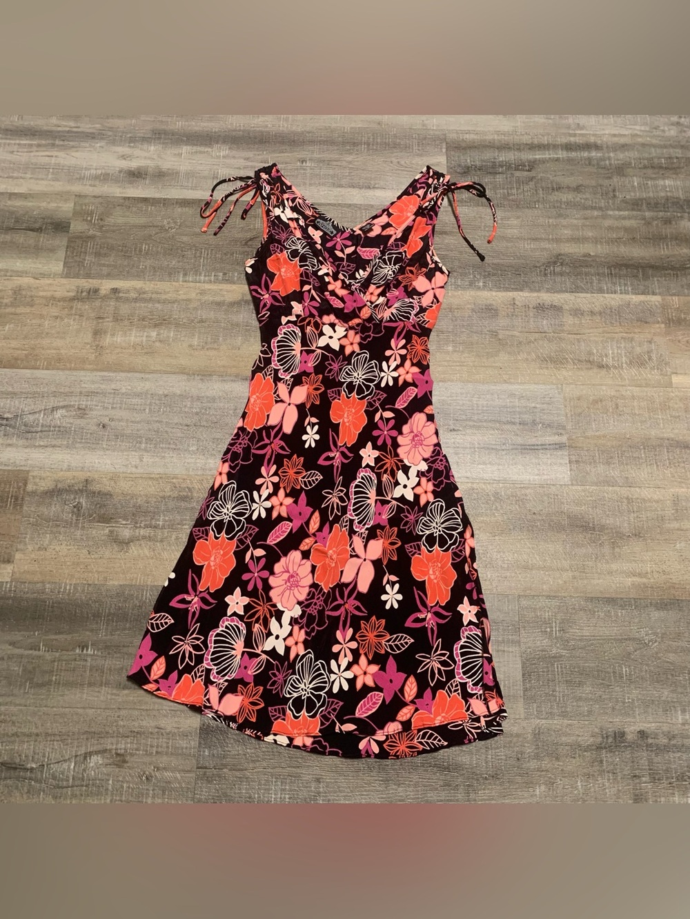 Angie Women’s M Floral V-Neck Sleeveless A-Line Dress Y2K Vintage Fairy Goth